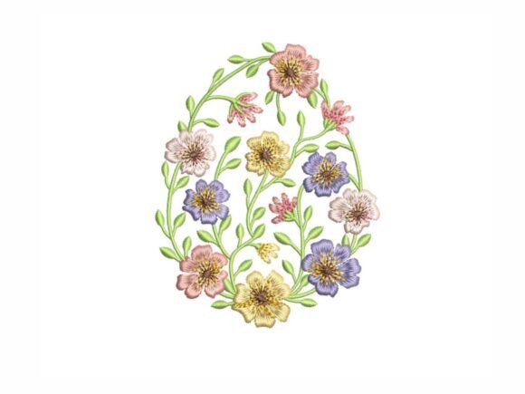 Floral Easter Egg Embroidery