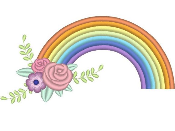Rainbow and Flowers